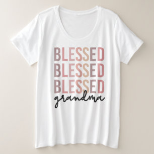 Gezegende oma Cadeaus voor oma Grote Maat T-shirt
