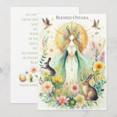 Gezegende Ostara heidense Wicca plat kerstkaart (Voorkant / Achterkant)