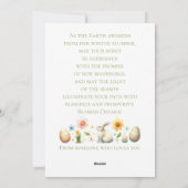 Gezegende Ostara heidense Wicca plat kerstkaart (Achterkant)