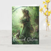 Gezegende Ostara wenskaart Kaart (Gele Bloem)