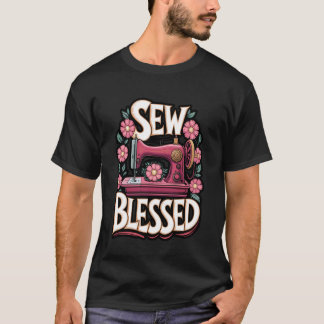 Gezegende Oude Naaimachine Ontwerp T-shirt