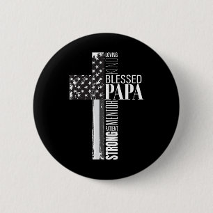 Gezegende Papa Amerikaanse Vlag Christelijke Relig Ronde Button 5,7 Cm