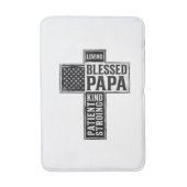 Gezegende Papa Cross Christelijke Vintage Typograf Badmat (Voorkant Verticaal)