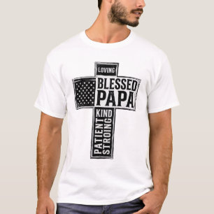 Gezegende Papa Kruis Christelijke Vintage Typograf T-shirt