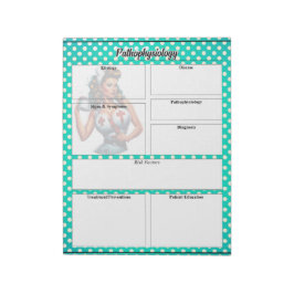 Gezegende Pinup Verpleegster _ Pathofysiologie Tem Notitieblok