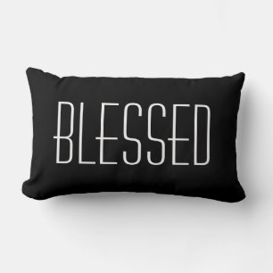 Gezegende Quote Zwart-Wit Decoratie Kussen