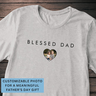 Gezegende Vader Foto Sjabloon Vaderdag Modern Tri-Blend Shirt