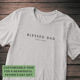 Gezegende Vader Vaderdag Aangepast Jaar Modern Min Tri-Blend Shirt