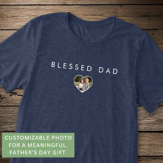 Gezegende Vader Vaderdag Foto Sjabloon Modern Tri-Blend Shirt