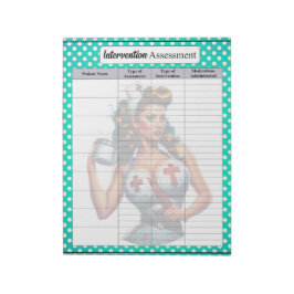 Gezegende Verpleegster Pinup _ Interventie Beoorde Notitieblok
