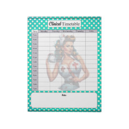 Gezegende Verpleegster Pinup _ Klinisch Tijdschema Notitieblok