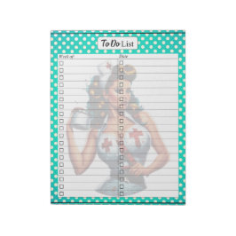 Gezegende verpleegster Pinup_ to do list Notitieblok