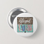 Gezegende verpleegster ronde button 5,7 cm (Voorkant /achterkant)