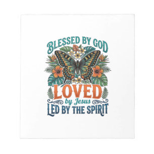 Gezegende Vlinder Christelijk T-Shirt Ontwerp_1 Notitieblok