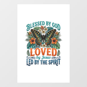 Gezegende Vlinder Christelijk T-Shirt Ontwerp_1 Raamsticker