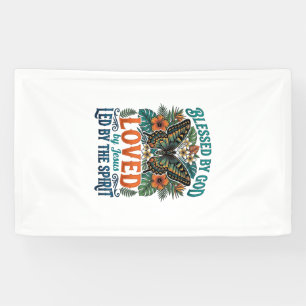 Gezegende Vlinder Christelijk T-Shirt Ontwerp_1 Spandoek