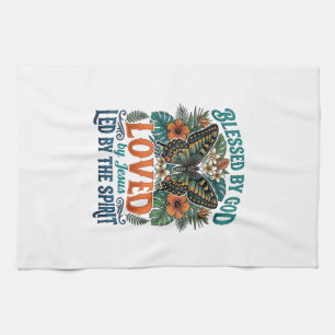 Gezegende vlinder christelijk T-shirt ontwerp_1 Theedoek