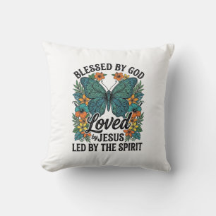 Gezegende Vlinder Christelijk T-Shirt Ontwerp (2) Kussen