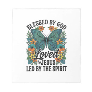 Gezegende Vlinder Christelijk T-Shirt Ontwerp (2) Notitieblok
