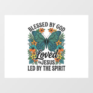 Gezegende Vlinder Christelijk T-Shirt Ontwerp (2) Raamsticker