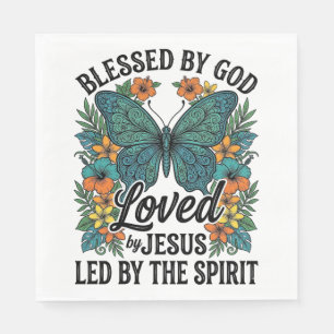 Gezegende Vlinder Christelijk T-Shirt Ontwerp (2) Servet