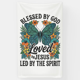 Gezegende Vlinder Christelijk T-Shirt Ontwerp (2) Spandoek