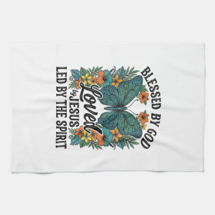 Gezegende Vlinder Christelijk T-Shirt Ontwerp (2) Theedoek