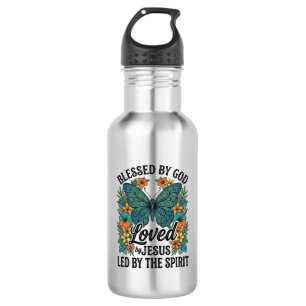 Gezegende vlinder christelijk T-shirt ontwerp (2) Waterfles