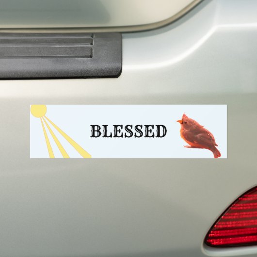 Gezegende vogel bumpersticker (Op auto)