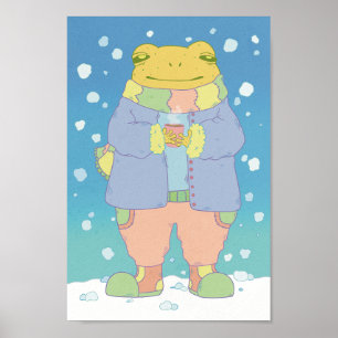 Gezegende Winter Kikker Poster