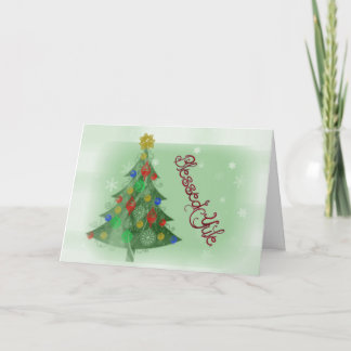 Gezegende Yule (Kerstkaart) Feestdagen Kaart
