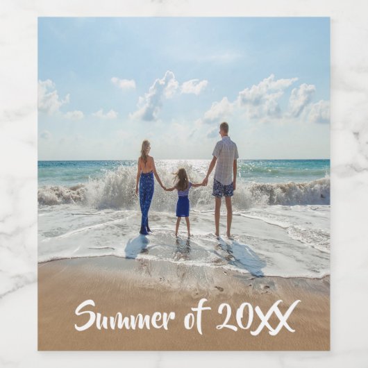 Gezelfoto vakantie reis herinnering wijn etiket (Enkel label)