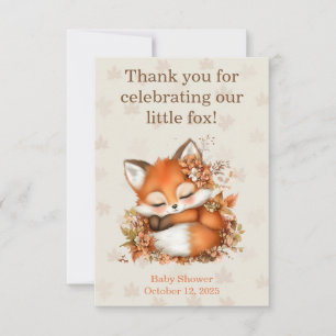 Gezellig Autumn Fox Baby shower Gezellig Woodland  Bedankkaart
