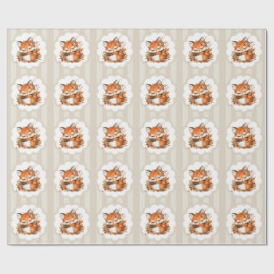 Gezellig Autumn Fox Baby shower Gezellig Woodland  Cadeaupapier