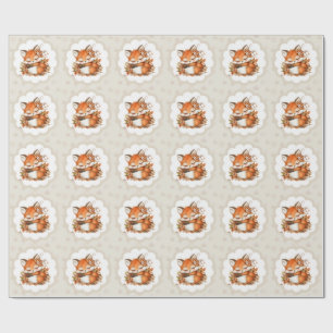 Gezellig Autumn Fox Baby shower Gezellig Woodland  Cadeaupapier