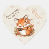 Gezellig Autumn Fox Baby shower Gezellig Woodland Hart Sticker (Voorkant)