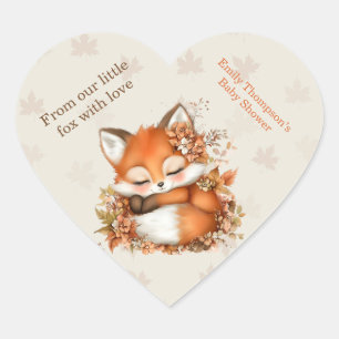 Gezellig Autumn Fox Baby shower Gezellig Woodland Hart Sticker