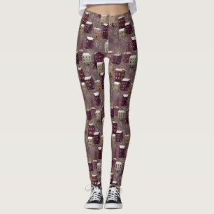 Gezellig Besneeuwd Winterdorp Patroon (1) Leggings