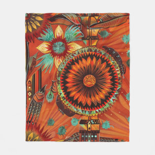 Gezellig blauw "ingewikkelde echo's" pluche fleece deken