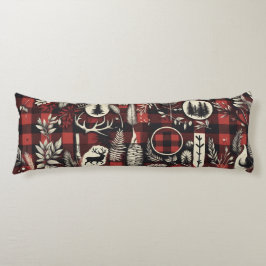 Gezellig Cabin Comfort – Rood & Zwart Buffalo Plai Lichaamskussen