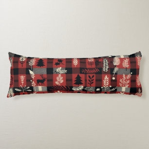 Gezellig Cabin Comfort – Rood & Zwart Buffalo Plai Lichaamskussen