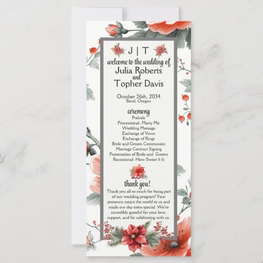 Gezellig & Chique Kerst Thema Trouwprogramma (Voorkant)