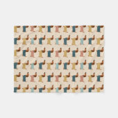 Gezellig Dachsund Trui Patroon Fleece Deken (Voorkant (Horizontaal))