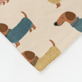 Gezellig Dachsund Trui Patroon Fleece Deken (Hoek)