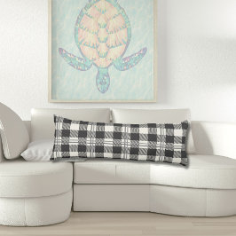 Gezellig donkergrijs van witte Buffalo Plaid Lichaamskussen