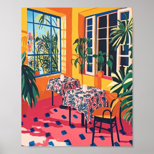 Gezellig eetgedeelte gestileerde interieur Poster  (Voorkant)