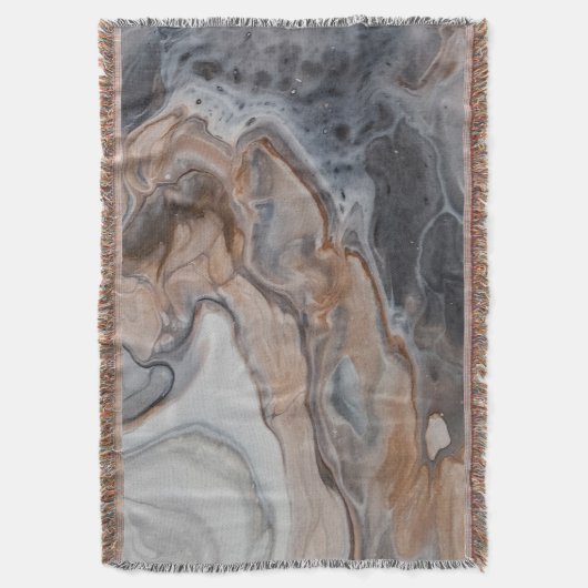 Gezellig en zacht brons, grijs en crème gemarmerd deken (Voorkant Verticaal)