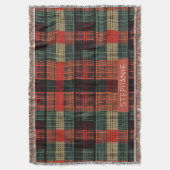 Gezellig gebreide patchwork -  Boho Herfststijl Deken (Voorkant Verticaal)