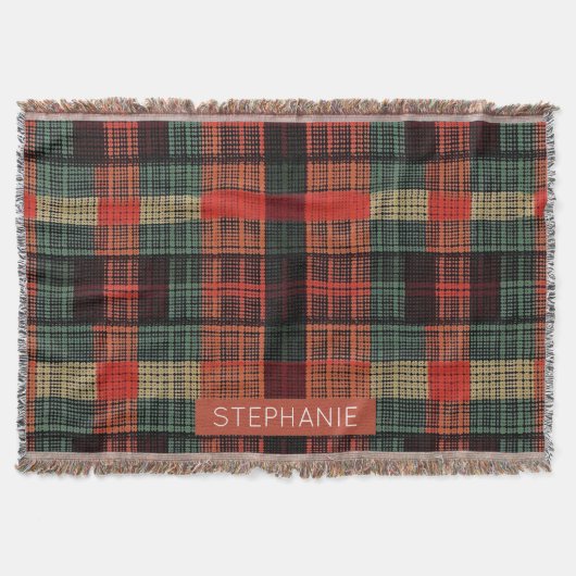 Gezellig gebreide patchwork -  Boho Herfststijl Deken (Voorkant)