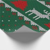 Gezellig gebreide rendier kerstverpakking cadeaupapier (Hoek)